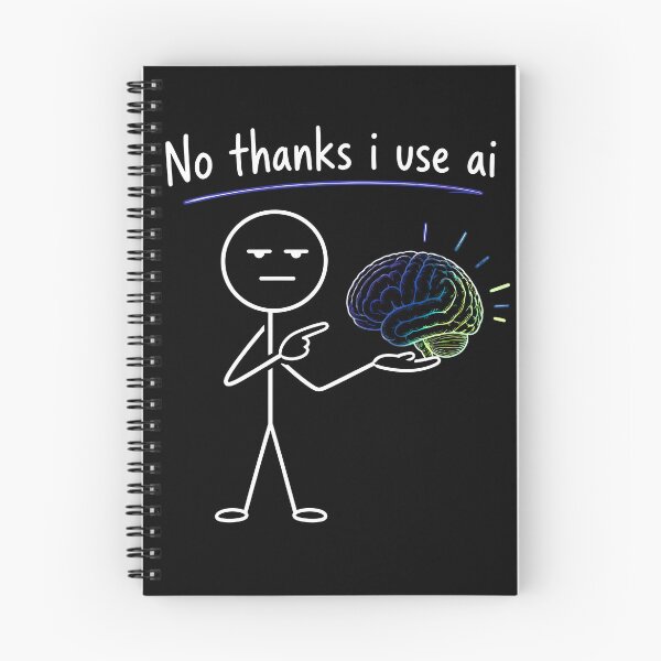 Item preview, No Thanks I Use AI Human Brain  Funny Sarcastic Neon Art. designed and sold by LeSoniPapaPrint.