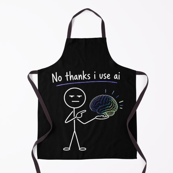 Item preview, No Thanks I Use AI Human Brain  Funny Sarcastic Neon Art. designed and sold by LeSoniPapaPrint.
