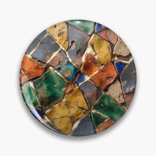 Item preview, Kintsugi Shattered Tiles in Earth Tones - Rustic Mosaic Wabi-Sabi Art designed and sold by Purrfecta.
