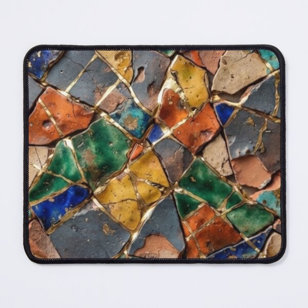 Item preview, Kintsugi Shattered Tiles in Earth Tones - Rustic Mosaic Wabi-Sabi Art designed and sold by Purrfecta.