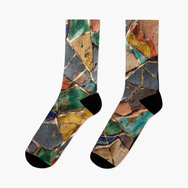 Item preview, Kintsugi Shattered Tiles in Earth Tones - Rustic Mosaic Wabi-Sabi Art designed and sold by Purrfecta.
