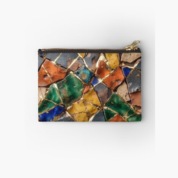 Item preview, Kintsugi Shattered Tiles in Earth Tones - Rustic Mosaic Wabi-Sabi Art designed and sold by Purrfecta.