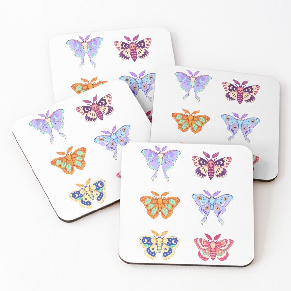 Item preview, Halloween Moths – Colorful Moon and Skull Wing Designs designed and sold by Zoolumi.