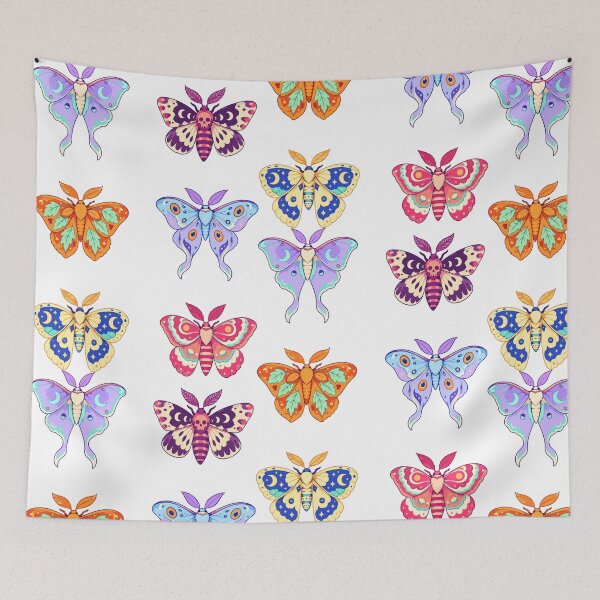 Item preview, Halloween Moths – Colorful Moon and Skull Wing Designs designed and sold by Zoolumi.