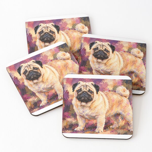 Item preview, Pug Colorful Dog Painting designed and sold by shrolts.