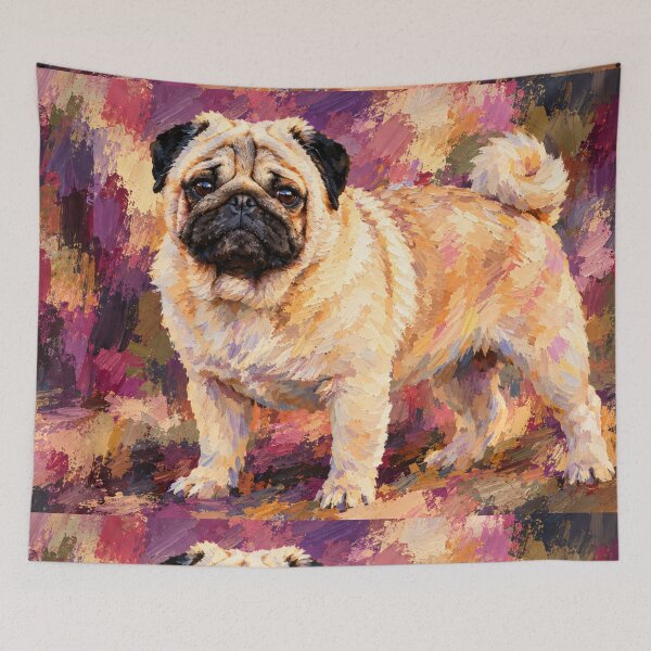 Item preview, Pug Colorful Dog Painting designed and sold by shrolts.