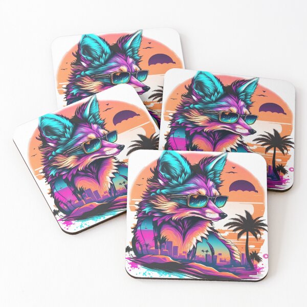 Item preview, modern fox synth wave with sunglass designed and sold by NtcApparelCo.