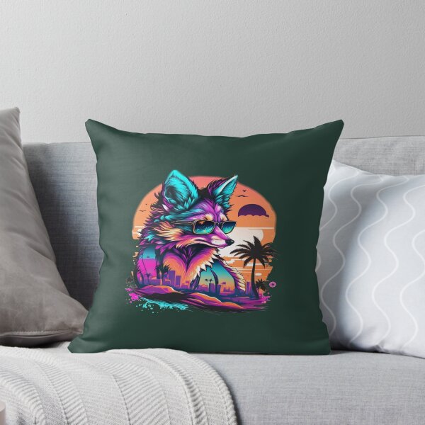 Aperçu de l'œuvre Modern Fox synthwave avec lunettes de soleil créée et vendue par NtcApparelCo.