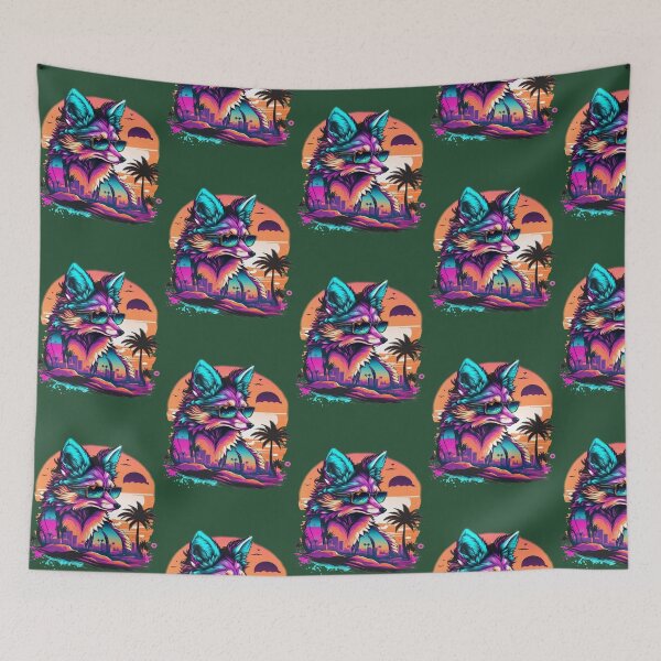 Item preview, modern fox synth wave with sunglass designed and sold by NtcApparelCo.