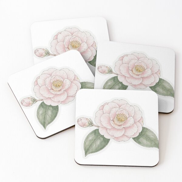 Item preview, Pink Camellia Sticker | Single Bloom Die Cut Sticker | Fine Line Botanical Decal | Aesthetic Floral Laptop Sticker designed and sold by FineLineBotanical .