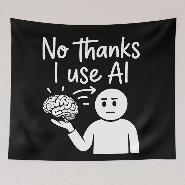 Item preview, No Thanks I Use AI  Brain Funny Sarcastic Tech Humor Gifts designed and sold by LeSoniPapaPrint.