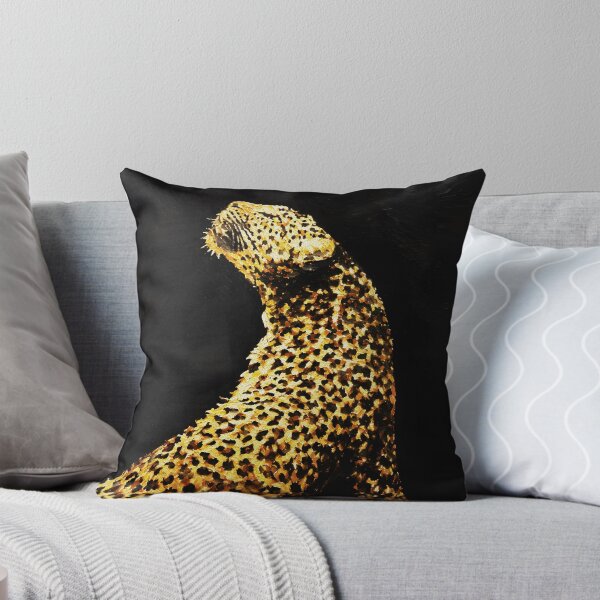 Item preview, Golden Leopard in Shadow – Chiaroscuro Wildlife Painting designed and sold by RamyGallery.