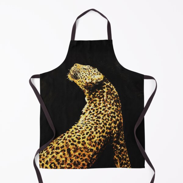Item preview, Golden Leopard in Shadow – Chiaroscuro Wildlife Painting designed and sold by RamyGallery.