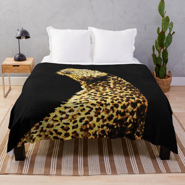 Item preview, Golden Leopard in Shadow – Chiaroscuro Wildlife Painting designed and sold by RamyGallery.