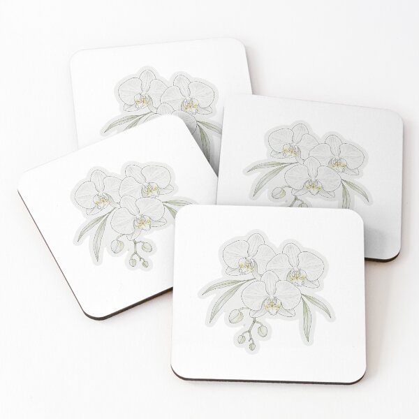 Item preview, White Orchid Sticker | Phalaenopsis Die Cut Sticker | Fine Line Botanical Decal | Aesthetic Floral Laptop Sticker designed and sold by FineLineBotanical .