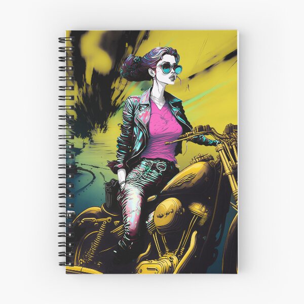 Item preview, Female Biker Motorcycle Pop Art Poster designed and sold by AXENT Designs.