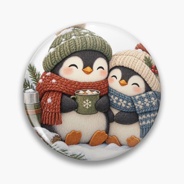 Artikelvorschau, Penguins Share Cocoa in Snowy Forest entworfen und verkauft von WunkusWorld.