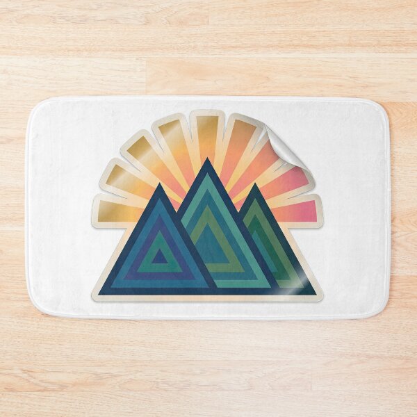 Item preview, Geometric Mountain Sunrise Nature Badge Art    designed and sold by Rahat3344.