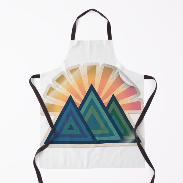 Item preview, Geometric Mountain Sunrise Nature Badge Art    designed and sold by Rahat3344.