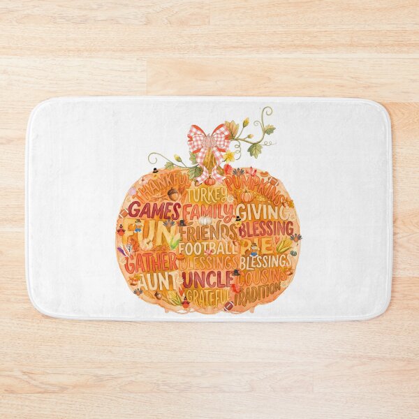 Item preview, Thanksgiving pumpkin with word art, thankful, blessings, autumn... designed and sold by VibranPalette.