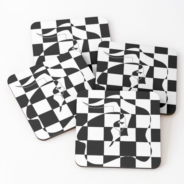 Item preview, Checkerboard Illusion Female Face Profile designed and sold by Neon-Mirage.