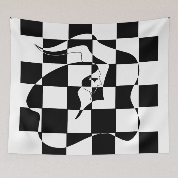 Item preview, Checkerboard Illusion Female Face Profile designed and sold by Neon-Mirage.