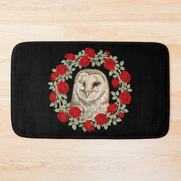 Item preview, Cute Winking Barn Owl Red Roses Sage Wreath | Vintage Gothic Cottagecore Owl Art designed and sold by Yassinejayed.