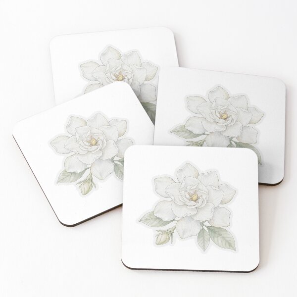 Item preview, White Gardenia Sticker | Gardenia Die Cut Sticker | Fine Line Botanical Decal | Minimalist Floral Laptop Sticker designed and sold by FineLineBotanical .