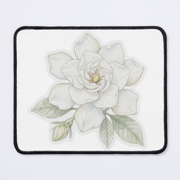 Item preview, White Gardenia Sticker | Gardenia Die Cut Sticker | Fine Line Botanical Decal | Minimalist Floral Laptop Sticker designed and sold by FineLineBotanical .