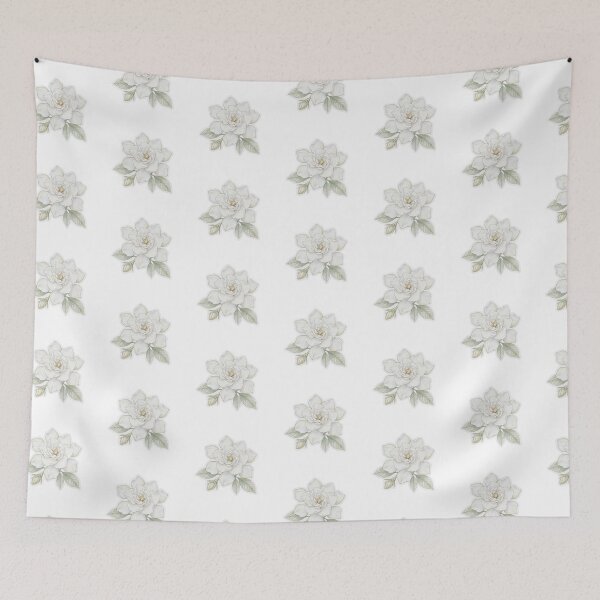 Item preview, White Gardenia Sticker | Gardenia Die Cut Sticker | Fine Line Botanical Decal | Minimalist Floral Laptop Sticker designed and sold by FineLineBotanical .