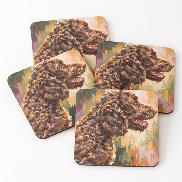 Item preview, Brown Poodle Portrait - Colourful Curly Dog Painting designed and sold by shrolts.