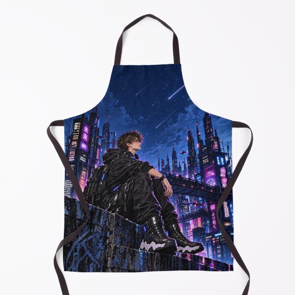 Item preview, Danix Cyberpunk Starry Rooftop Poster Design designed and sold by Kenzie & Co.
