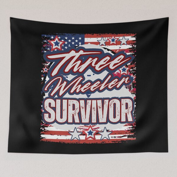 Item preview, Three Wheeler Survivor — Patriotic Distressed Red White and Blue Vintage Rider Graphic designed and sold by GFamilyC.