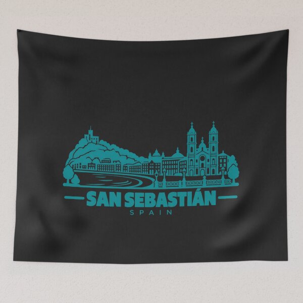 Item preview, San Sebastian Spain Line Art Coastline Poster designed and sold by CMYKStudio.