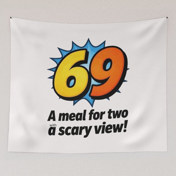 Item preview, Funny 69 Meal for Two Adult Humor Comic Pop Art designed and sold by Flirt-Teez.