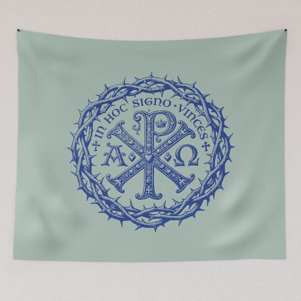Item preview, In Hoc Signo Vinces Crown of Thorns Vintage Blue Seal designed and sold by Lidra Zehcnas.