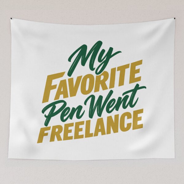 Item preview, Favorite Pen Went Freelance Bold Lettering Art designed and sold by Bikivuno.