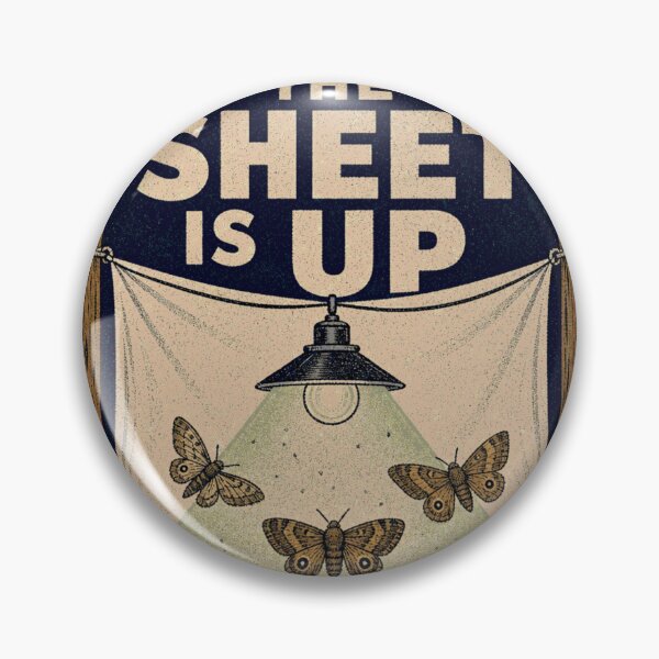 Item preview, The Sheet Is Up Moth Badge Light Evening designed and sold by BoosterShop.