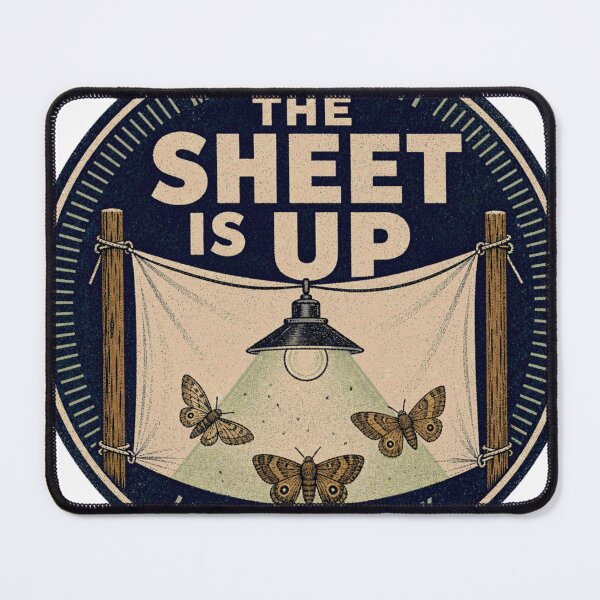 Item preview, The Sheet Is Up Moth Badge Light Evening designed and sold by BoosterShop.