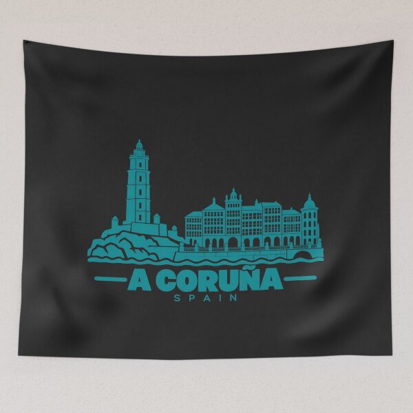Item preview, A Coruna Spain Line Art Coastline Poster designed and sold by CMYKStudio.