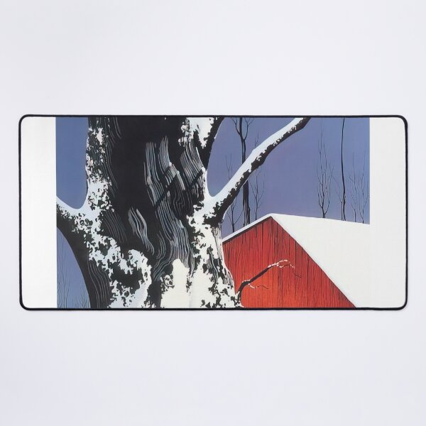 Item preview, Red barn and tree snow designed and sold by EtherShadeArt.