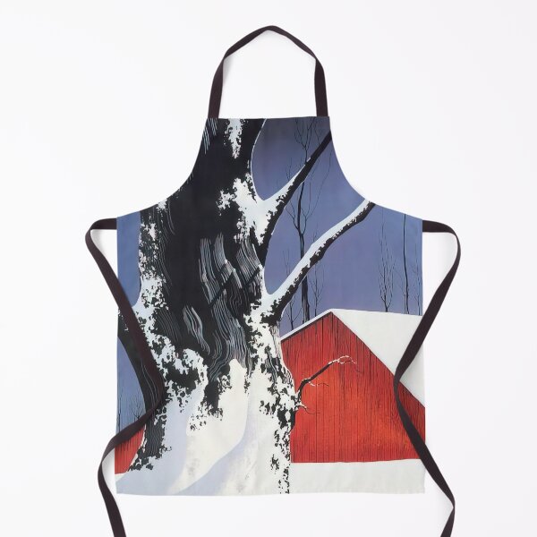 Item preview, Red barn and tree snow designed and sold by EtherShadeArt.