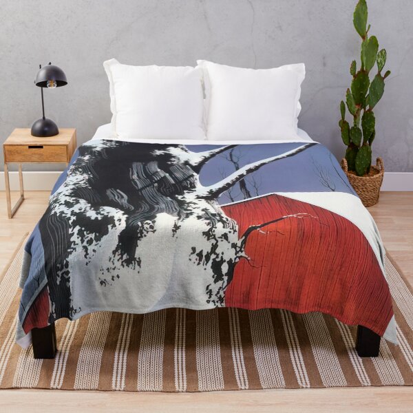 Item preview, Red barn and tree snow designed and sold by EtherShadeArt.