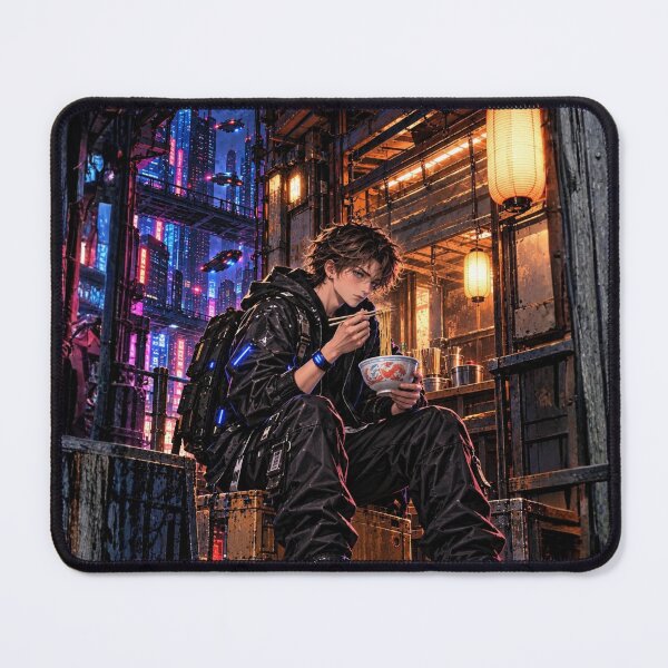 Item preview, Danix Cyberpunk Ramen Break Poster Design designed and sold by Kenzie & Co.