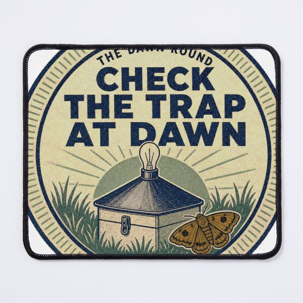 Item preview, Check The Trap At Dawn Butterfly Trap Badge designed and sold by BoosterShop.