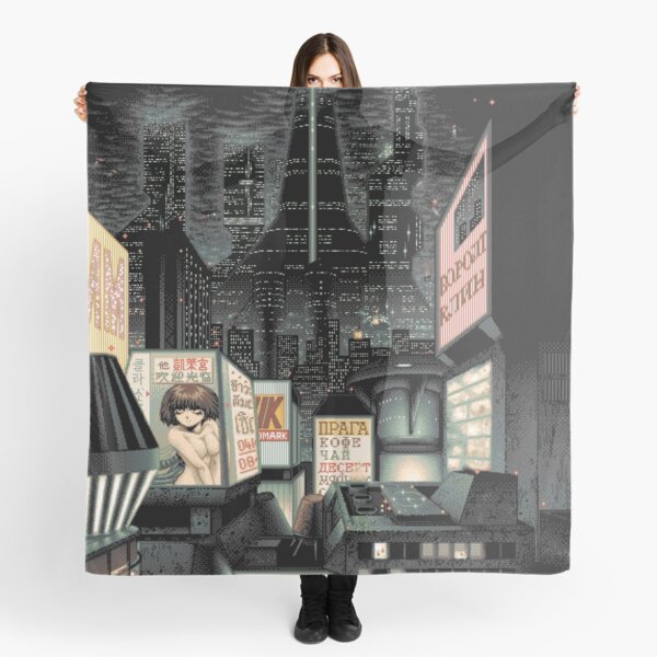 Pixel Japanese Night City Scarf