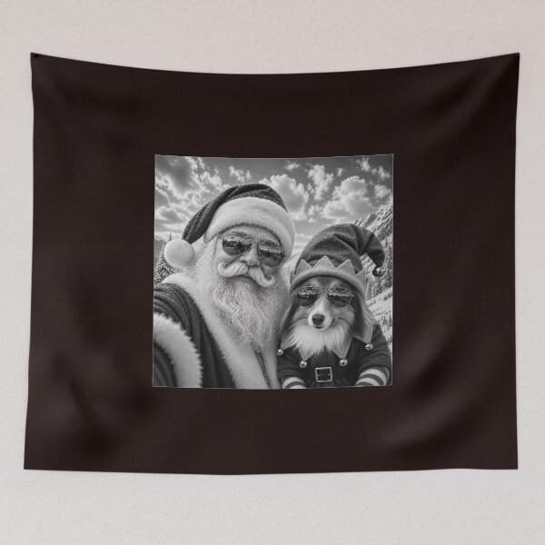 Item preview, Funny Santa Selfie With Sheltie Shetland Sheepdog Christmas designed and sold by JolinChinn.