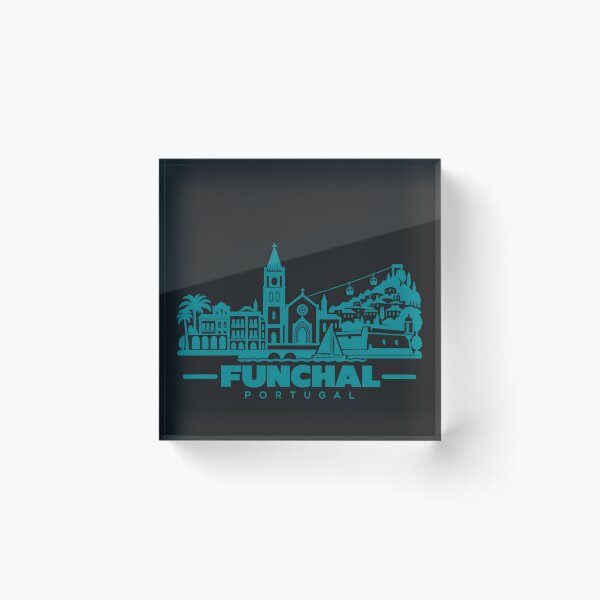 Item preview, Funchal Portugal Line Art Coastline Poster designed and sold by CMYKStudio.