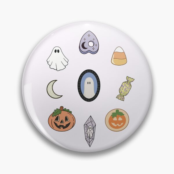 Item preview, Cute Spooky Pastel Halloween Collection - Ghost, Pumpkin, Amethyst Crystal, Planchette, Candy Corn, Chocolate, Crescent Moon Halloween Aesthetic designed and sold by Dusk Daisy Art.