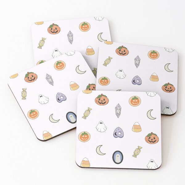 Item preview, Cute Spooky Pastel Halloween Collection - Ghost, Pumpkin, Amethyst Crystal, Planchette, Candy Corn, Chocolate, Crescent Moon Halloween Aesthetic designed and sold by Dusk Daisy Art.